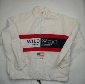 vintage 90s Surf Style windbreaker, Wild Wood New Jersey, large, Made in USA